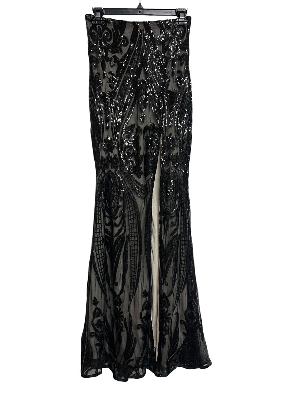Lulus Black Sequin Embellished Sheer Evening Skirt